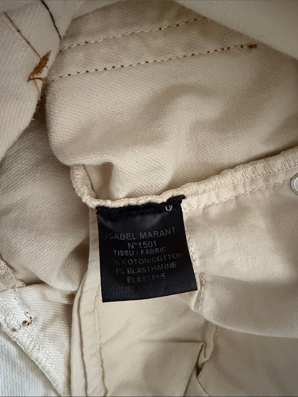 Isabel Marant Straight Leg Jeans in Cream XS 34 - Picture 5 of 6